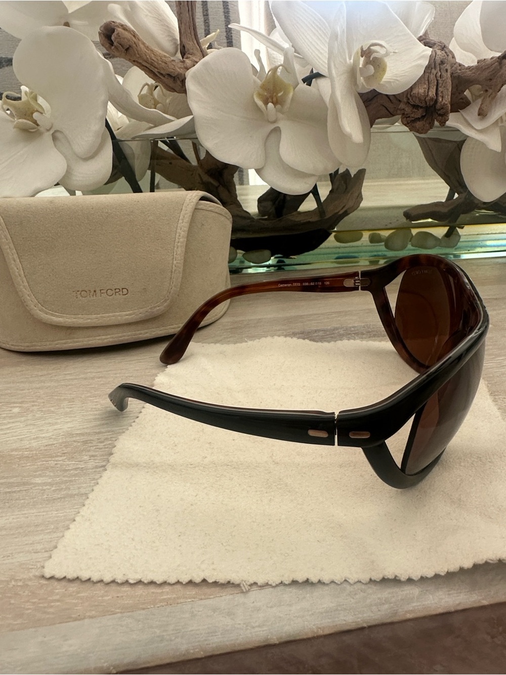 Tom Ford Women's Black and Brown Gradient Oversized Sunglasses